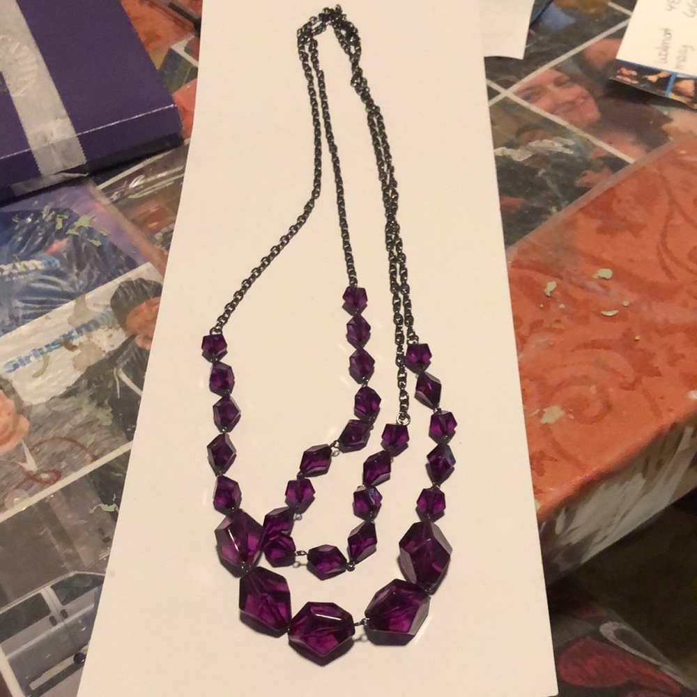 Purple double strand necklace - Picture 1 of 2